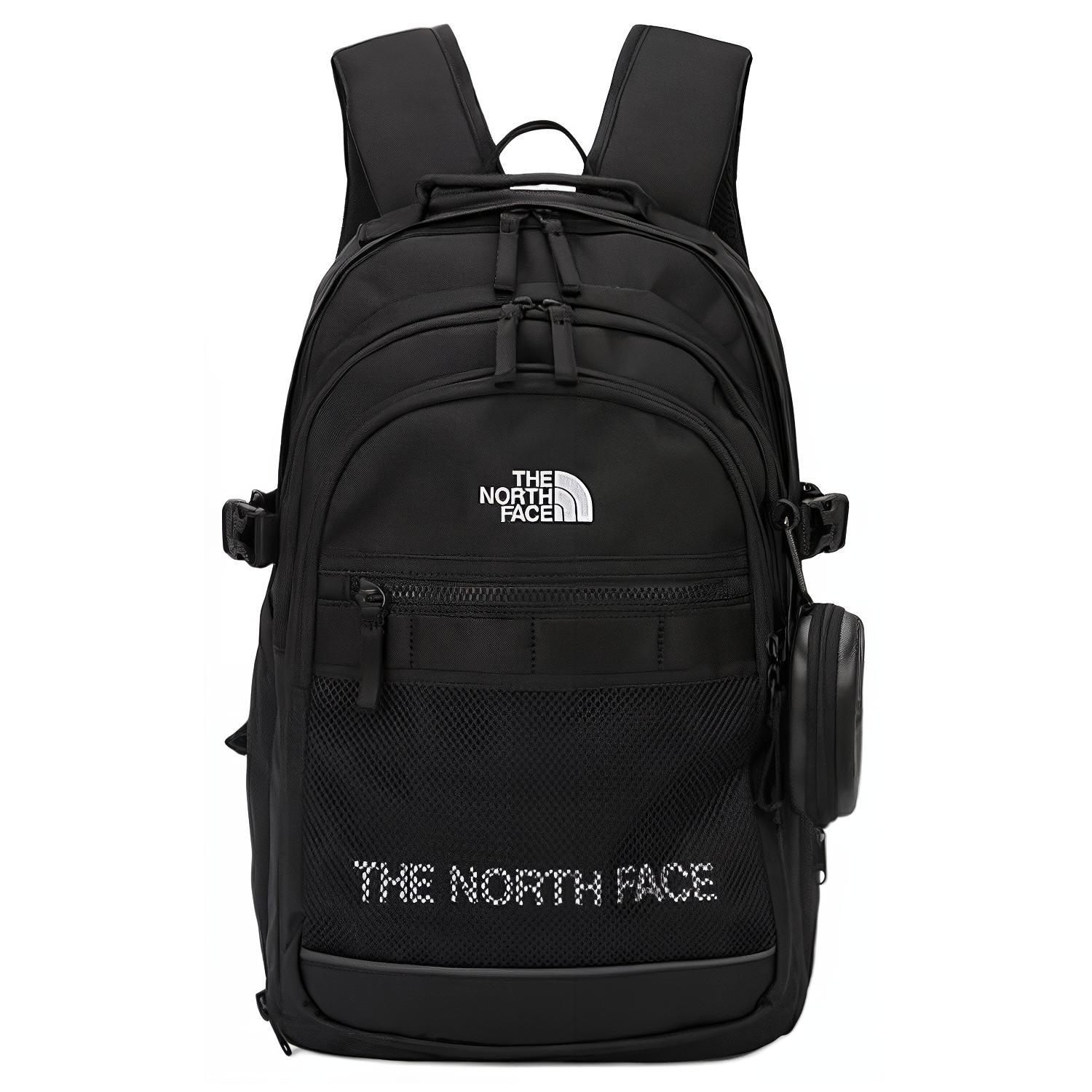 The North Face 26L Brand Logo Zipper Closure Backpack Unisex Backpack Black NM2DQ05J-BLACK Black