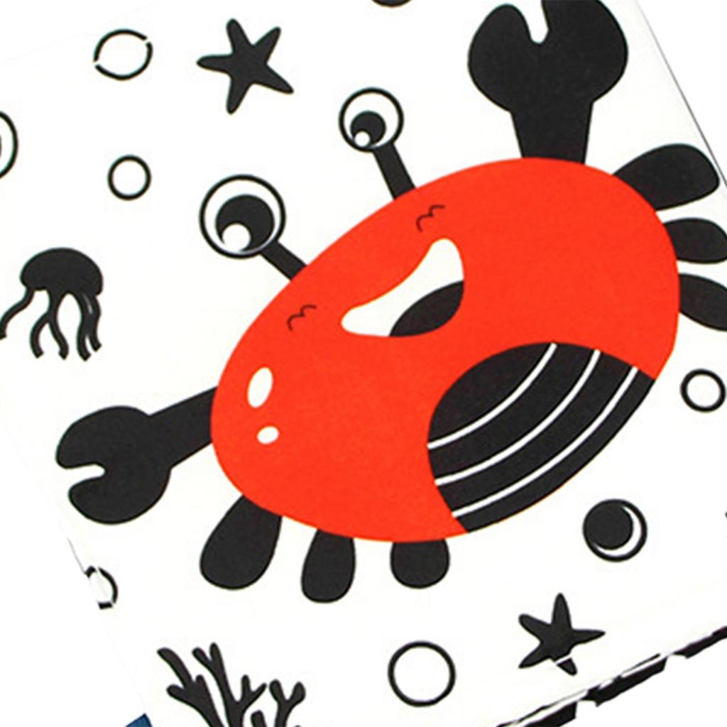 High Contrast Baby Cloth Book,Early Education Toys,Crib Toys,Sensory Toys,Infant Cloth Book for Toddlers