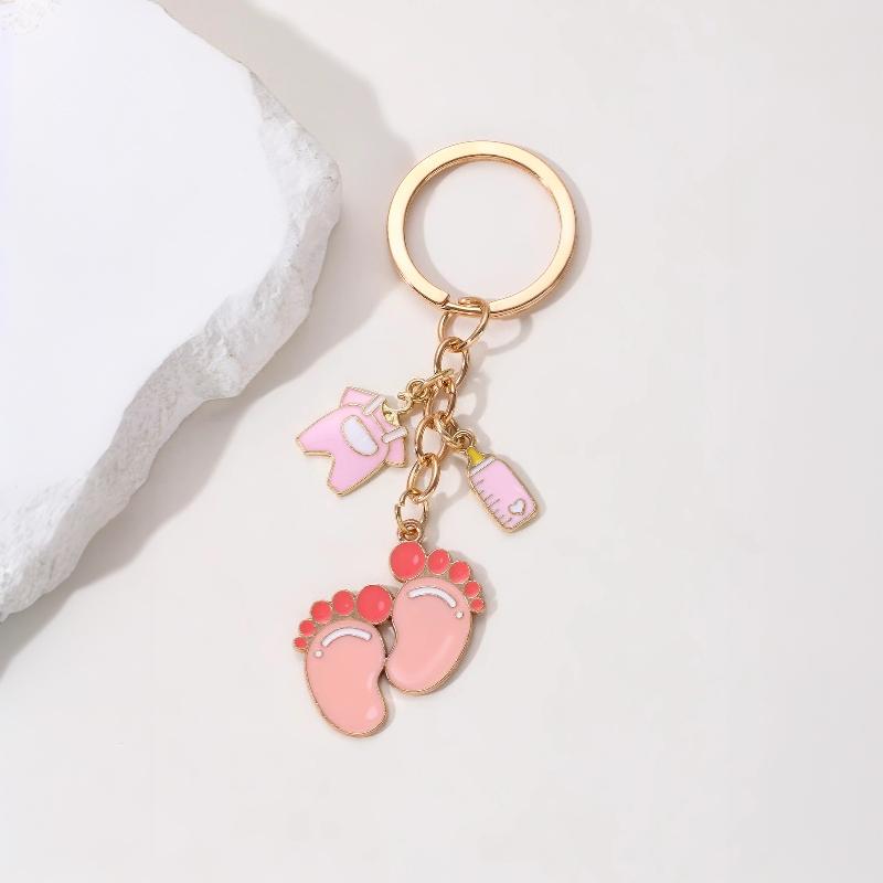 Baby Feet Keychain 5 Sets Per Package Adorable Souvenir for Baby Welcome Party Friendship Gift for Friends