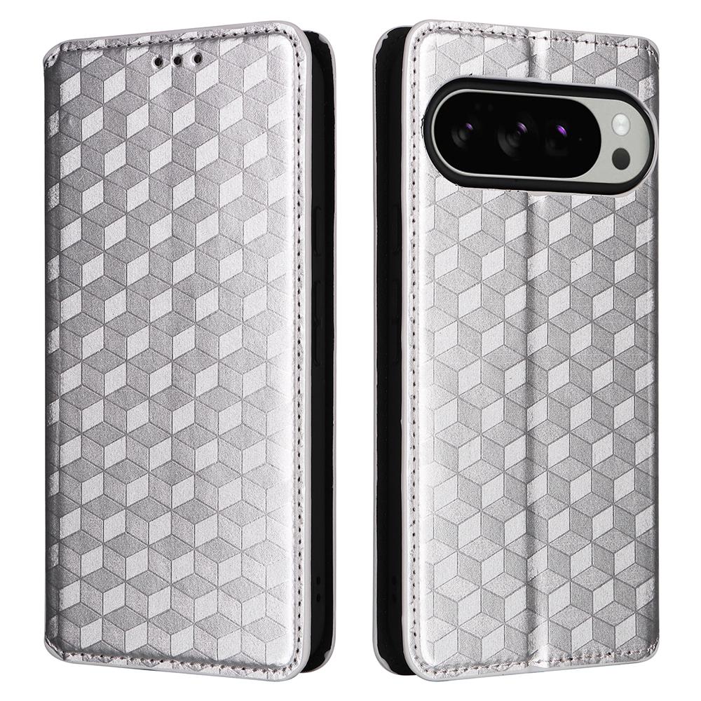 For Google Pixel 10 Pro XL Case Wallet Rhombus Imprinted Leather Phone Cover
