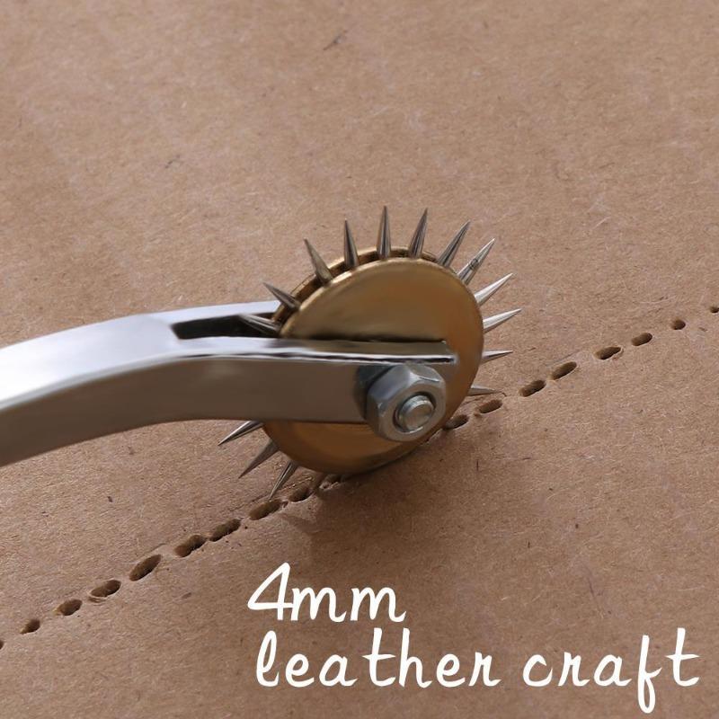 1PC New Useful Stainless Steel Leather Paper Overstitch Wheel Gear Roulette Spacer Sewing Tool Scriber