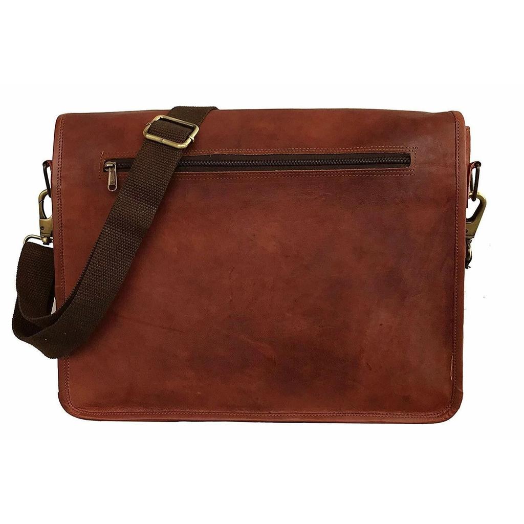 Vintage Briefcase Satchel Humanized Leather Laptop Messenger Bag Shoulder Men