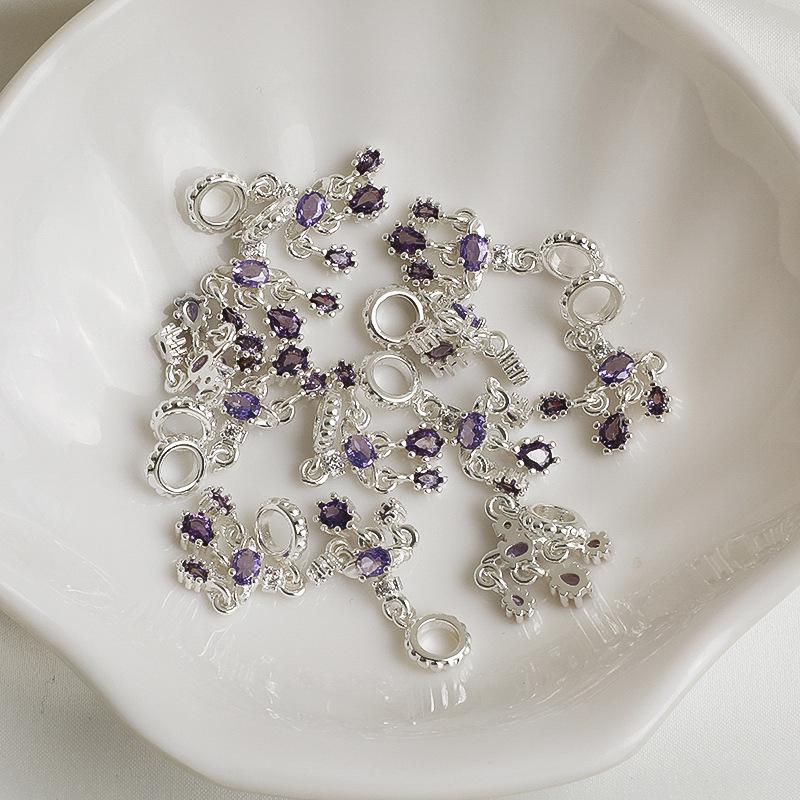 Charm Bracciale Pendente Pianeta Zircone Goccia d'Acqua Placcato Oro 14K Materiale Gioielli Fai da Te