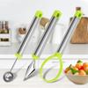 Kit di 4 Pezzi/Set di Strumenti per Intaglio Frutta in Acciaio Inossidabile Impugnatura Confortevole Anti-Ruggine Scavino Palline Frutta Secchiello Professionale per Palline di Anguria