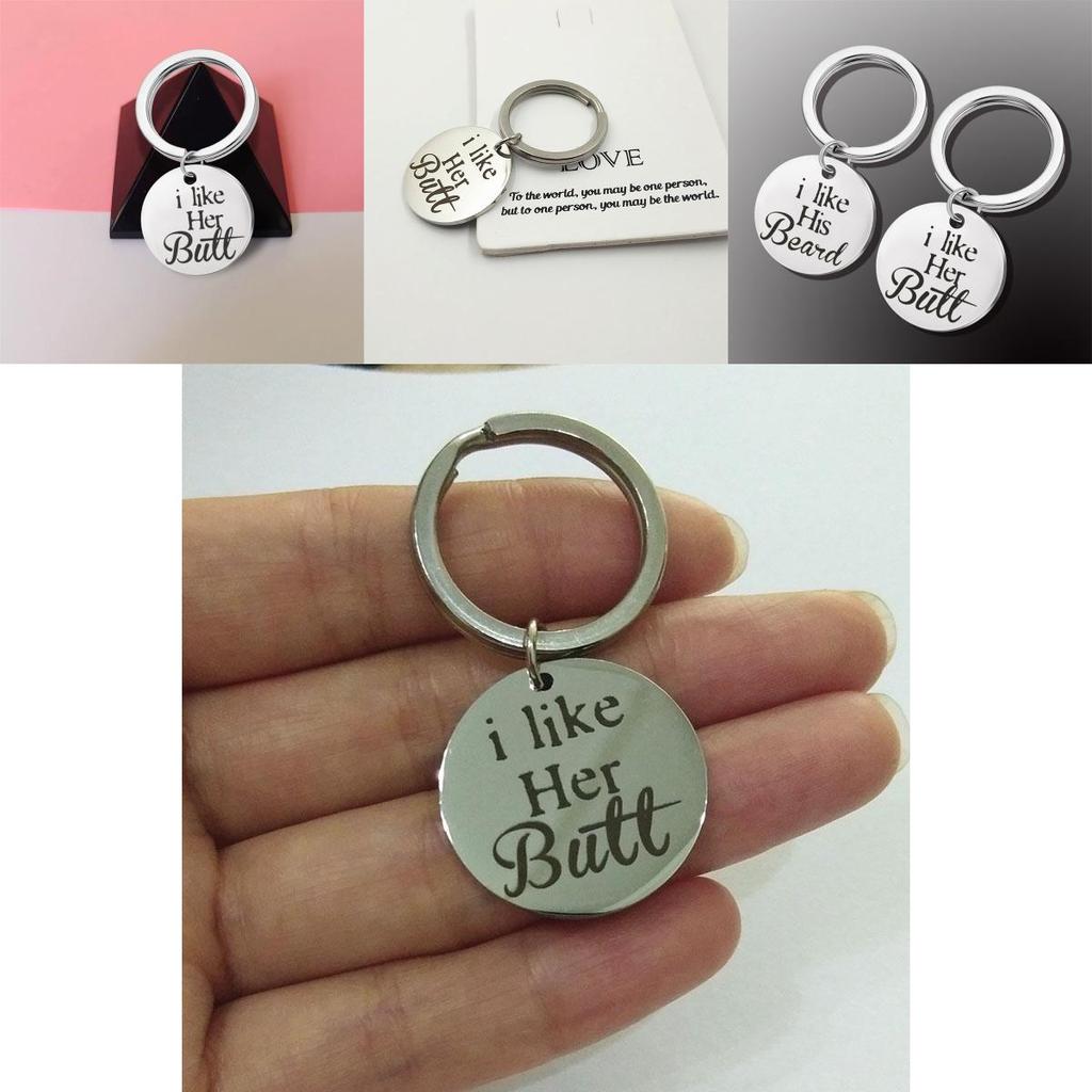 Stainless Steel Cute Couple Keychain Love Key Ring Gift For Boyfriend Girlfriend With Premium Quality Polished Finish