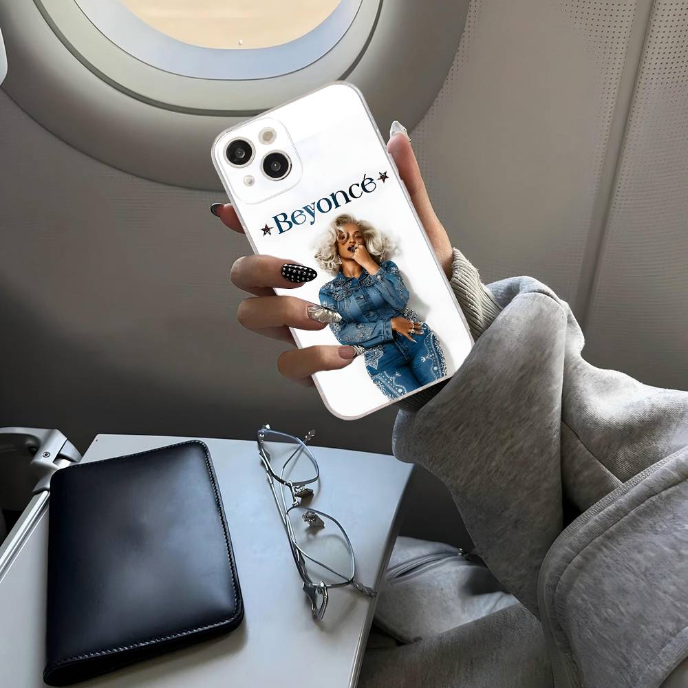 B-Beyonce Hot Singer Transparent TPU Phone Case For IPhone 17 11 12 13 14 15 16 Pro Max 16 Plus Cover