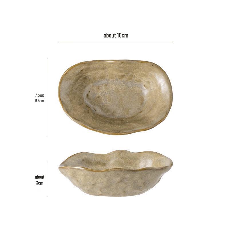 Deou Starlight Japanese Ceramic Oyster-Shaped Dipping Dish Set (5-Pack)
