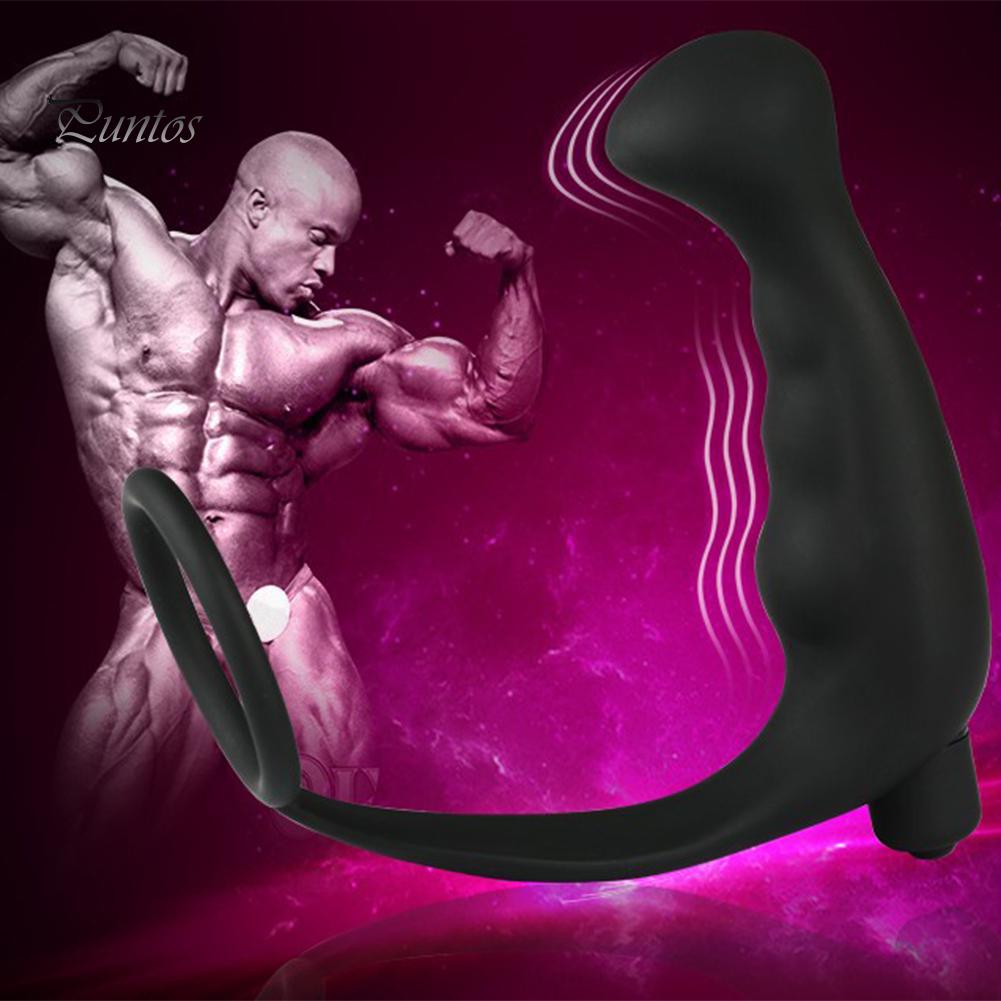 Adult Sex Toy Men Anal Plug Silicone Vibrator Prostate Ring G-Port Massager