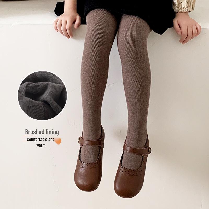 Fleece-lined Kids' Pantyhose & Leggings, Non-slip Dance Socks, and Bodysuits for Spring & Autumn.