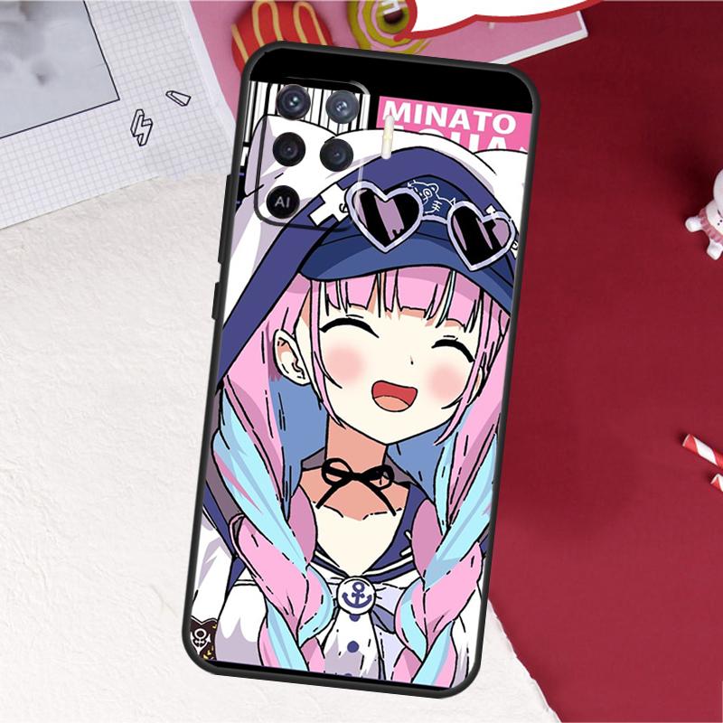 Minato Aqua Hololive Case For Oppo A16 A96 A76 A17 A18 A60 A80 A40 A38 A58 A78 A98 A94 A74 A54 A15 A57 A77 A5 Pro
