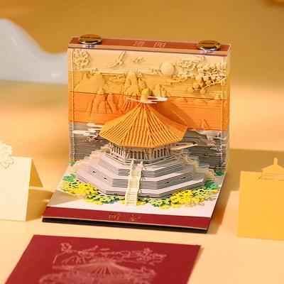 4 Types Chinese 3d Calendar Notepad Magic Castle 3d Calendar 3d Artistic Note Paper Cubes Memo Gift 2026 Pad Birthday Notepad