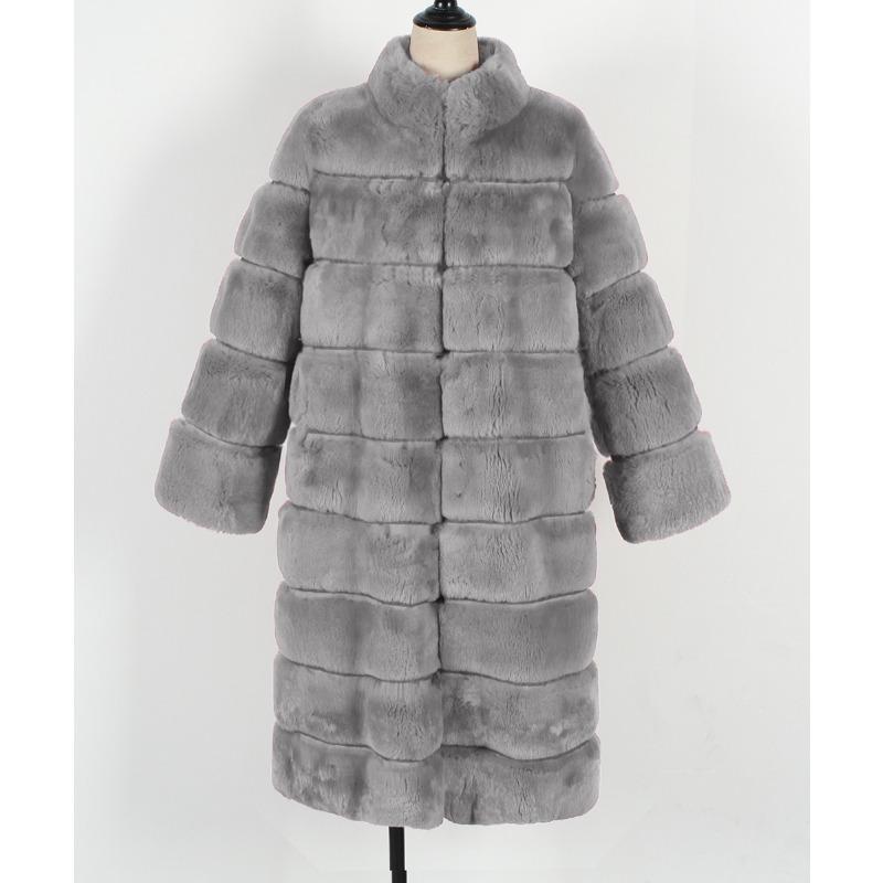 50 autumn and winter new products stand-up collar long imitation fur coat top women's coat Cheng Juan