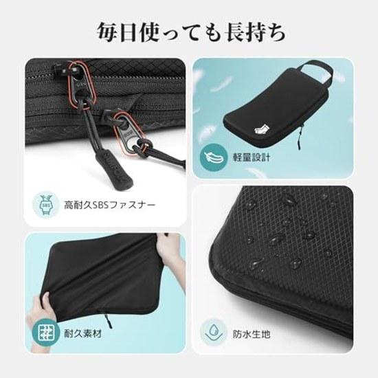 Samfolk Travel Compression Bag Pouch Clothing Storage Organizer Suitcase Water-Resistant Machine Washable Business Trip School Overseas (Black 8
