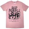Deep Purple Stone Wash T-Shirt: 1972 Concert (Kashmir Red) OFFICIAL NEW