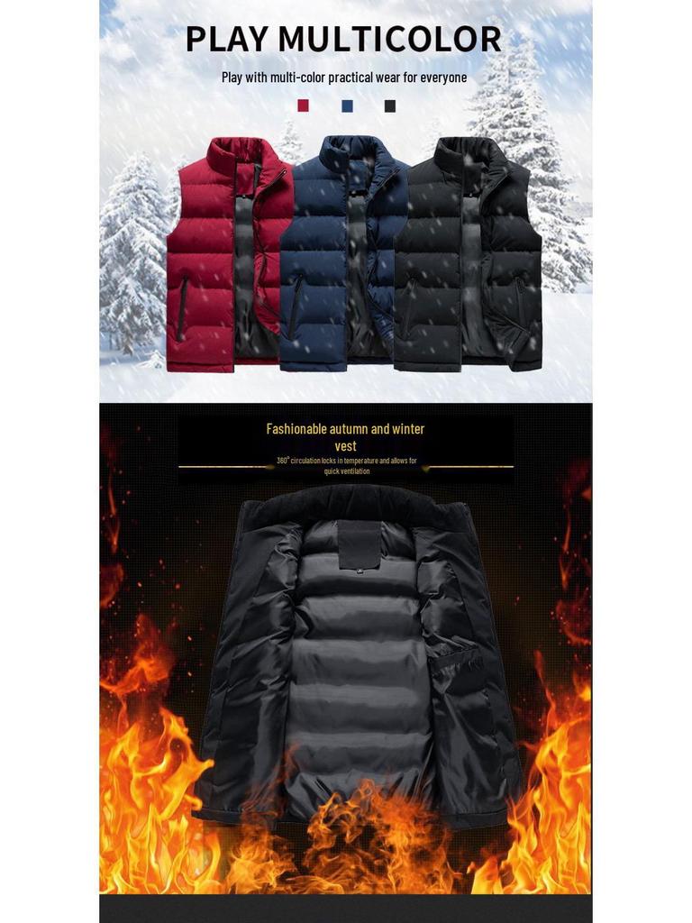 Men's Autumn/Winter Cotton Vest: Trendy Sleeveless, Thick Padded Jacket for Couples