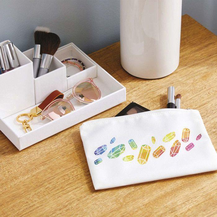 Cricut : pochettes de maquillage tissu blanc infusible ink 3 pièces