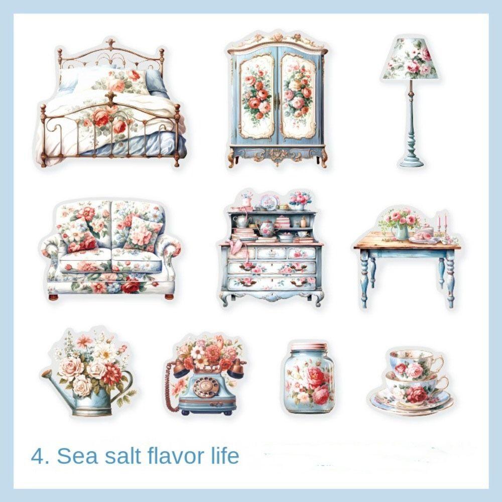 6Styles each20pcs Colorful Stickers Vintage Vintage Stickers Floral Stickers  Journal
