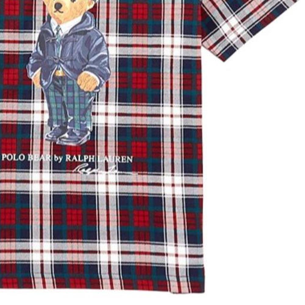 Polo Ralph Lauren T-Shirt Kids Plaid Animal Print Round Neck Pullover Short Sleeve Multi-Color Kids Tops 323953041-001