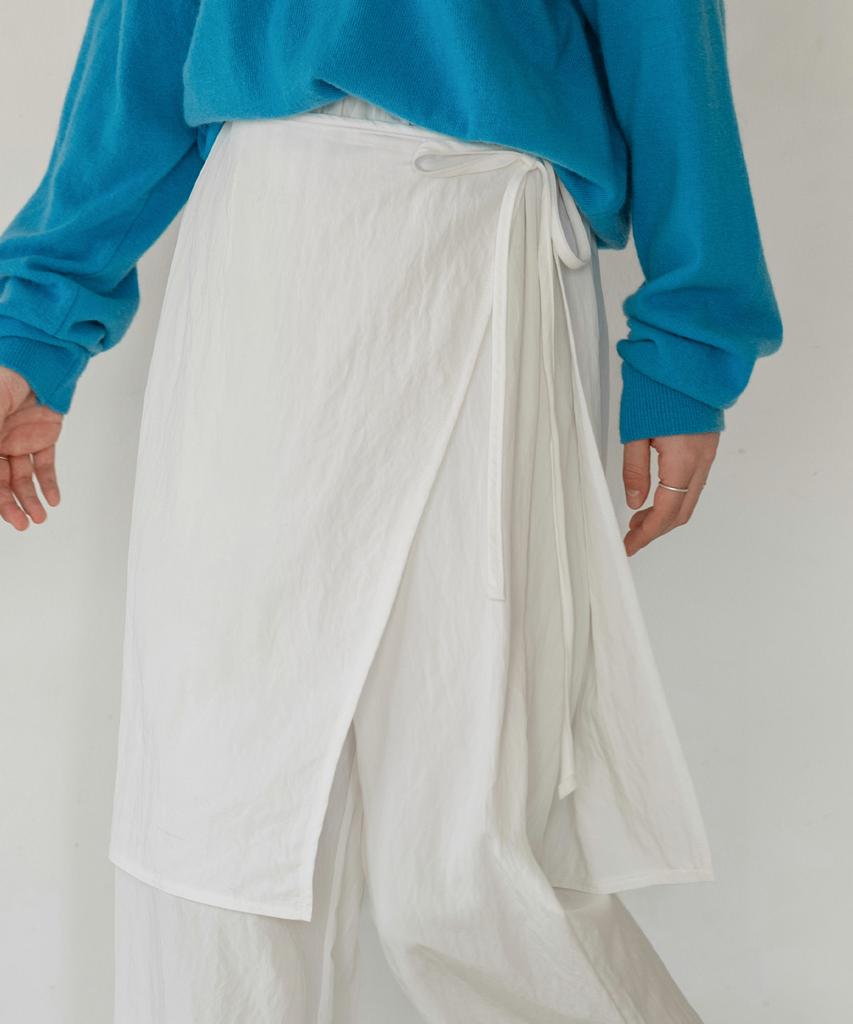 NON AND NON Nylon Wrap Layered Banding Pants_Nspt5220