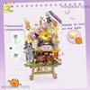 Halloween 3D Puzzle Easel Craft Kit Building Blocks City DIY Creative Bricks Toys for Adult Decorative Ornaments Gift