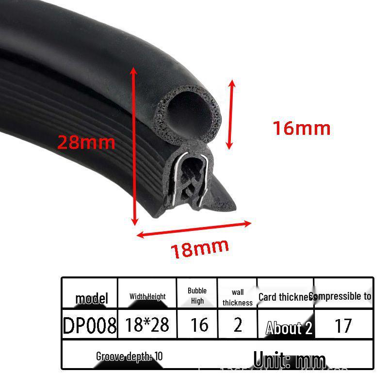 U-förmige Gummi-Schaumstoff-Dichtungsstreifen für Schränke und Autotüren