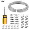 Generous Length Options Stainless Steel Wire Rope Vinyl Coated Cable Kit