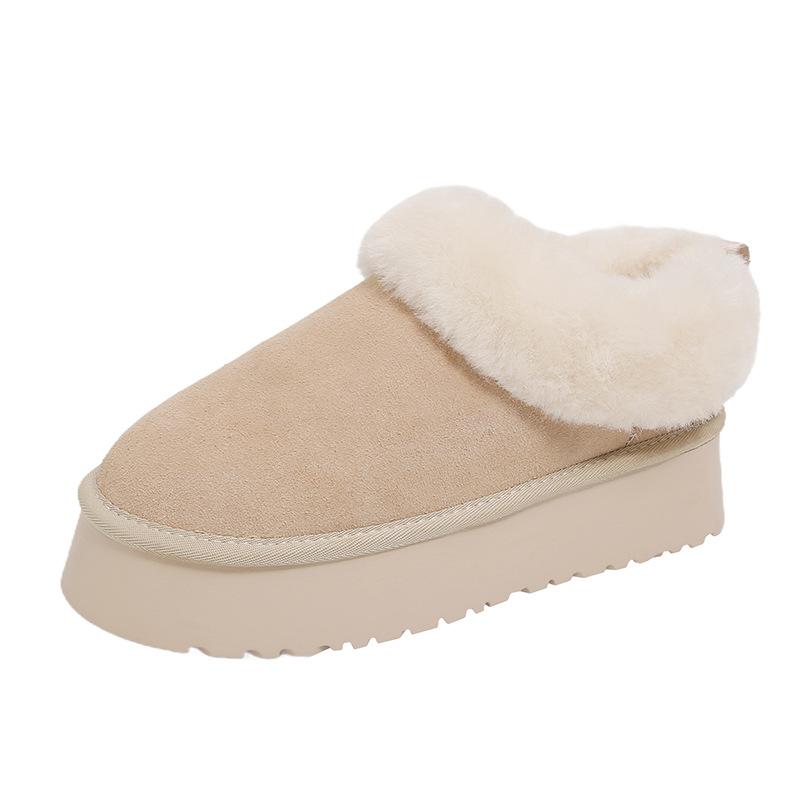 

Women s Fur Mouth Large Size Soft Sole Winter Warm Fur One Snow Boots Padded Lined Ankle Boots Non-Slip Hiking Casual Sports Cotton Boots 40