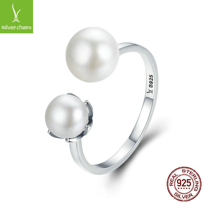 Ebay Freshwater Pearl Open Ring Sterling Silver 925 Simple Temperament Ring Cr192