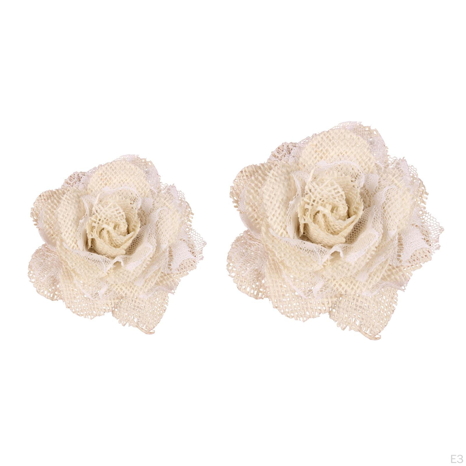 Мешковина цветок ремесло голова ручной работы свадебный декор DIY для планировщика 6.5cm — фото 5