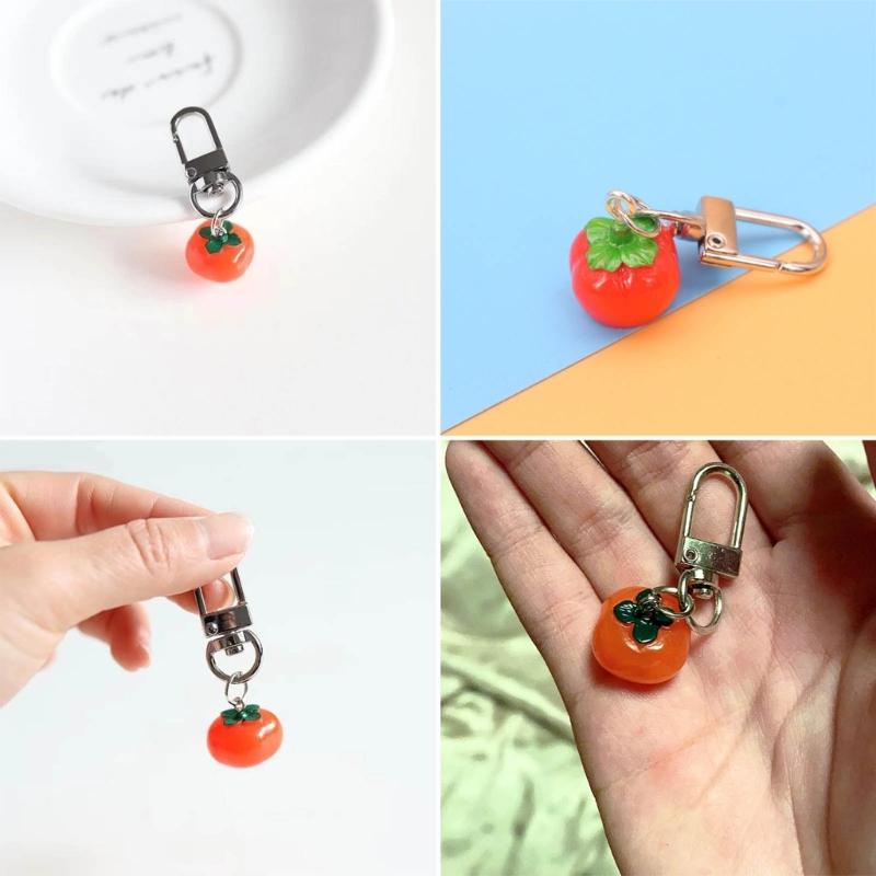 Eye catching Key Chain Charm Pendant Delicate Bag Charm Dainty Persimmon Decoration Keychain for Fashion Enthusiasts