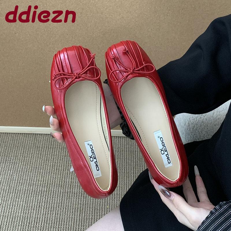 Fashion Fashion Butterfly-Knot Women Flats Slip On Shoes Round Toe Female Footwear With Height Increasing Ladies Flats Shoes lady