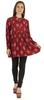 Moomaya Printed Womens Full Sleeve Tunic Mandarin Collar Fit & Flare Long