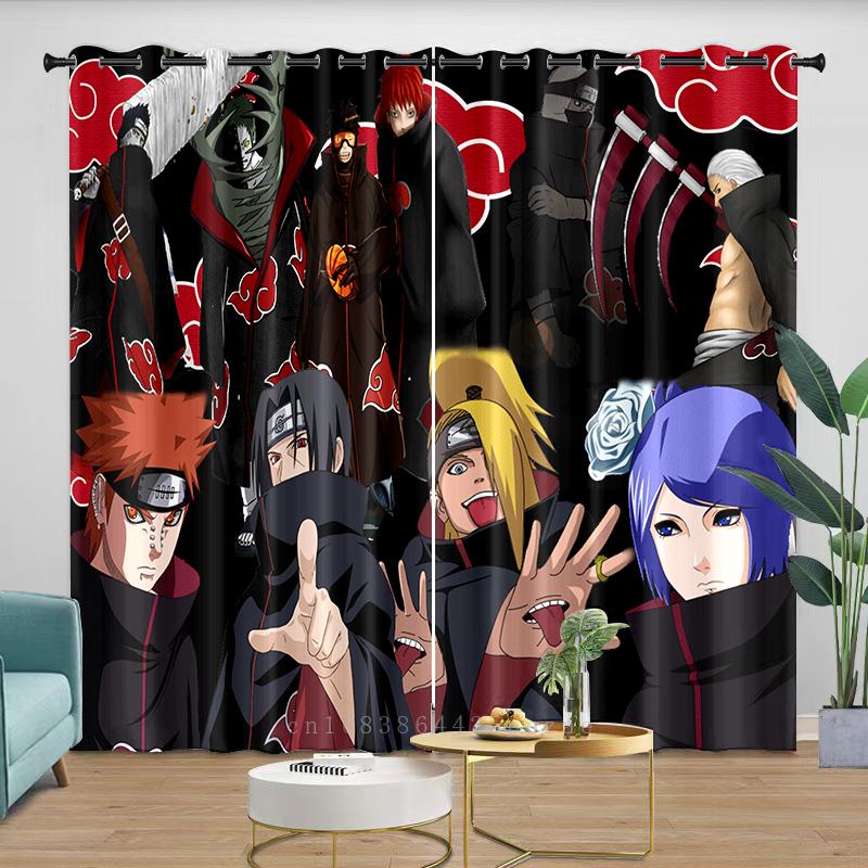Blackout Curtains Anime Naruto with Grommet 3D Printed Blackout Curtain for Kids Adults Bedroom Living Room Home Decor
