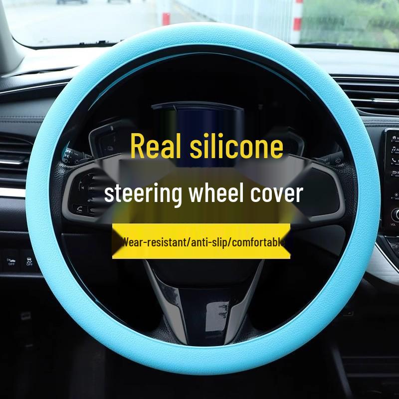 Universal Silicone Steering Wheel Cover - Summer Fashion, Sweat-Absorbent, Non-Slip, Thin, Soft, All-Season Design for Men and Women