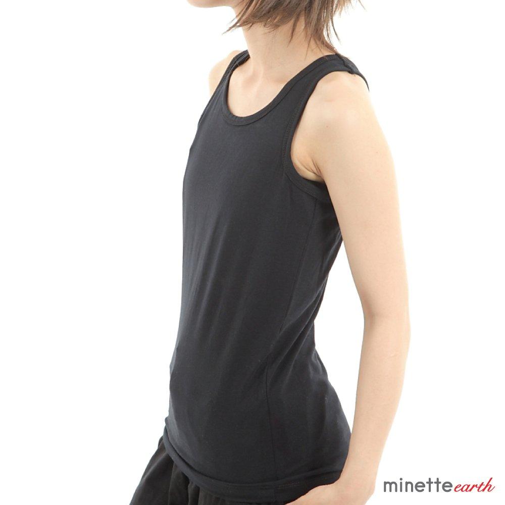 Minette Earth Tank Top for a Manly Unisex Bust Adjustable Hook Elastic Size Chest-Flattening Chest, Shapewear, Sizes, & (Black, M)