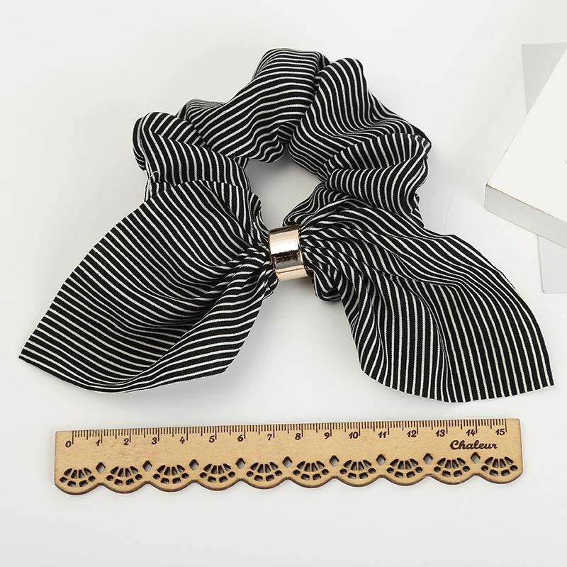 Retro Bow Hair Ring Hair Rope Ladies Europe America Metal Buckle Rope Fabric Hair Accessories