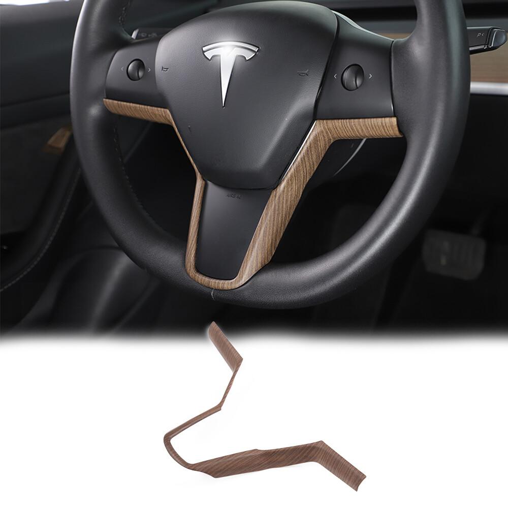 Grain Steering Wheel Trim Cover Interior Accessories For Tesla Model 3 17-21 US