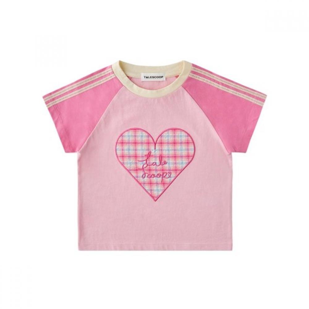 

LiTTle Ground Check PaTch Nagran T shirT 76314 332 06 PINK/110