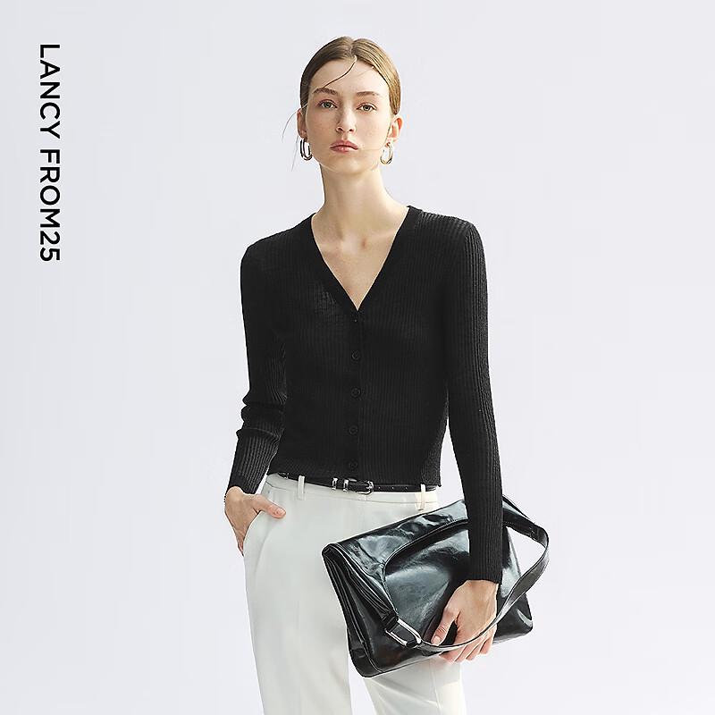 Lanzhi V-Neck Linen Blend Knit Cardigan