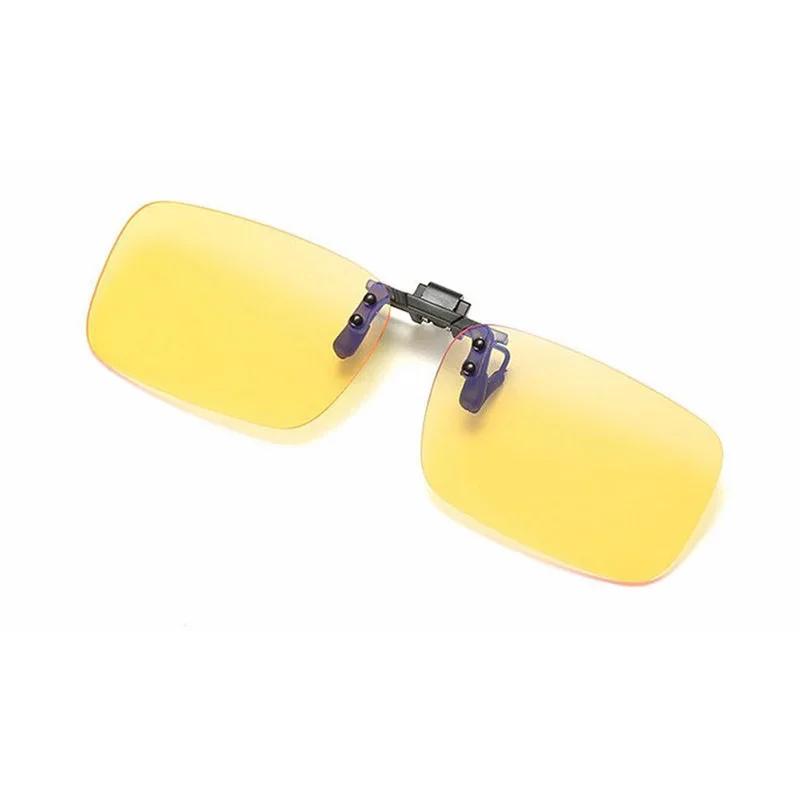 

1 шт. Солнцезащитные очки-клипсы унисекс поляризованные для близоруких для вождения ночью линзы защита от УФА УФБ велосипедные очки для езды защита от синего света жёлтый