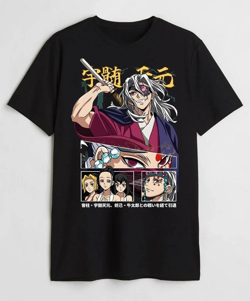 Demon Slayer Tengen Uzui Sound Hashira Graphic TShirt Anime Manga Print Cotton Tee for Men  Kids Casual Streetwear Top