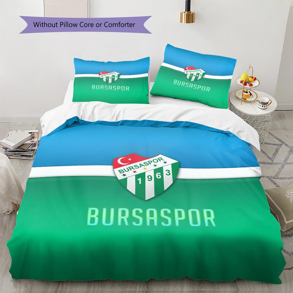 Bursaspor Pattern Bedding Quilt Set Home Decoration Gift (1 * duvet cover + 2 * pillowcase without core)
