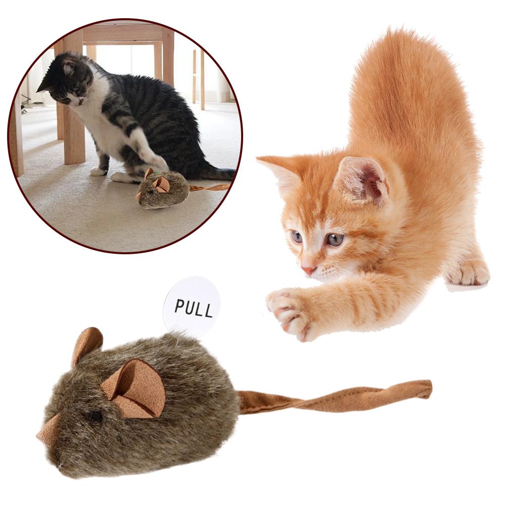 Funny Plush Mice Cat Toy Simulation Mouse Kitten Toy Bite-resistant Automatic Chirping Interactive Cat Chew Toy