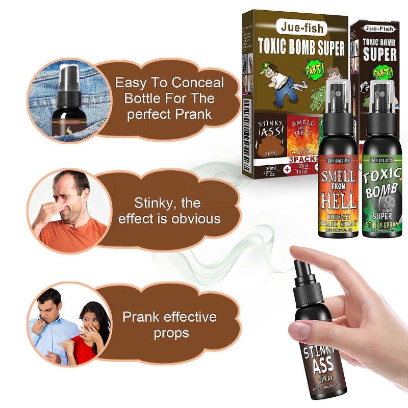 3 Pack Liquid Assfart Spray Extra Strong Smell from Hell for Adults or Children