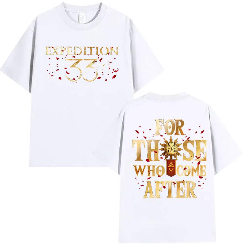 Game Clair Obscur Expeditio 33 for Those Who Come After Print T Shirts Men Women Vintage Fashion Oversized Casual Cotton TShirt