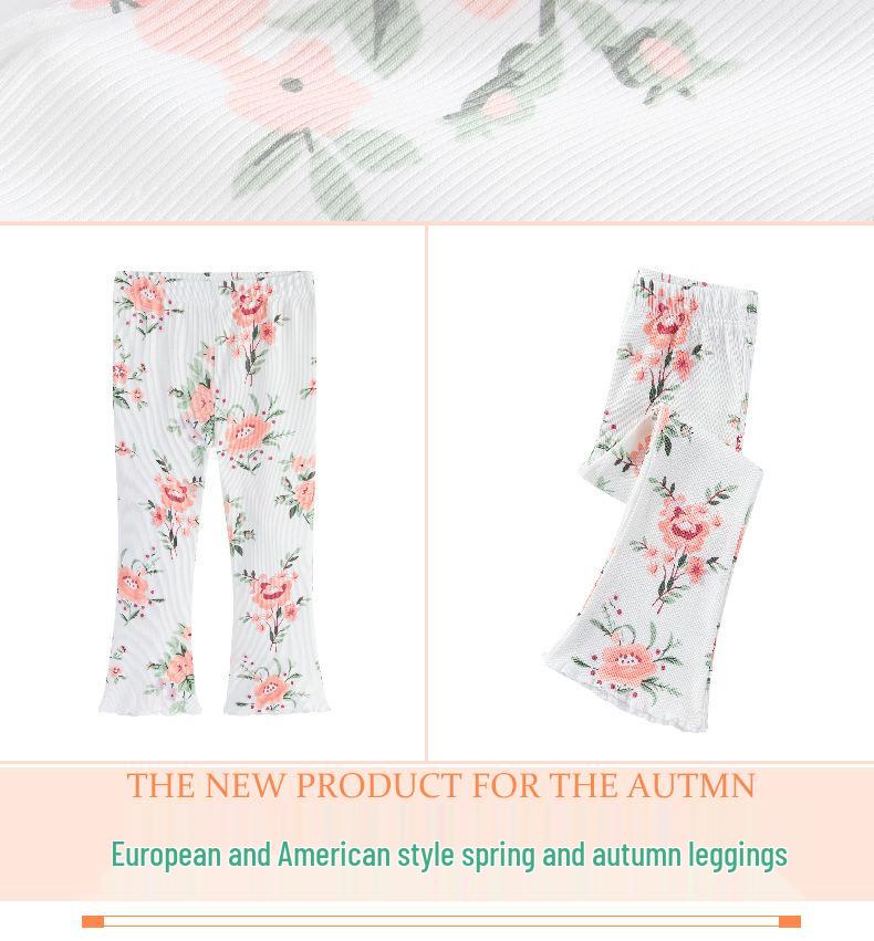 European & American Girls' Spring/Autumn Knit Bell Bottom Pants