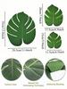 24pcs Artificial Tropical Palm Leaf Jungle Beach Theme Party Flower Accessories Cup Mat Wedding Birthday Party Home Table Decor