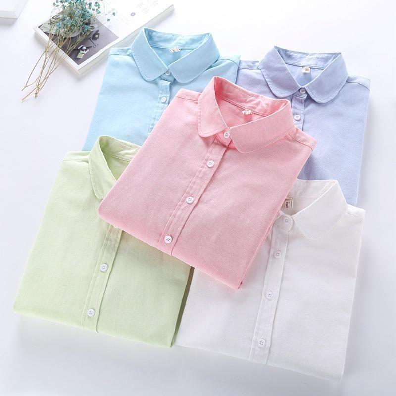 Luxurious Long Sleeved Cotton Oxford Leisure Shirt For Women In Vibrant Colors