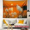 Sunset Over the Lake with Egrets Digital Printing Polyester Wall Tapestry Suitable for Use In Living Rooms Offices Bars Party