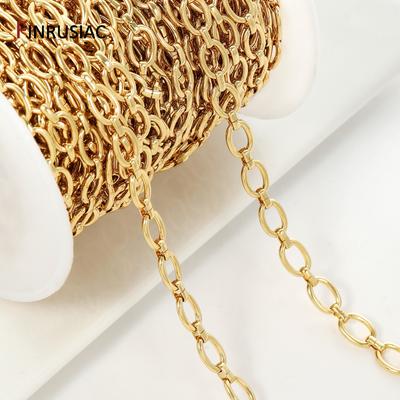 7*10mm 18K Gold Plated Brass Large O Chain for Jewelry Making,High Quality Metal Link Chains for Necklace Bracelet Accessories